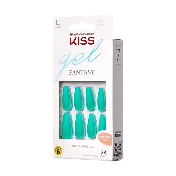 Kiss Gel Fantasy Green Long Length Nails / ST. PATRICK'S DAY - Picture 7 of 8